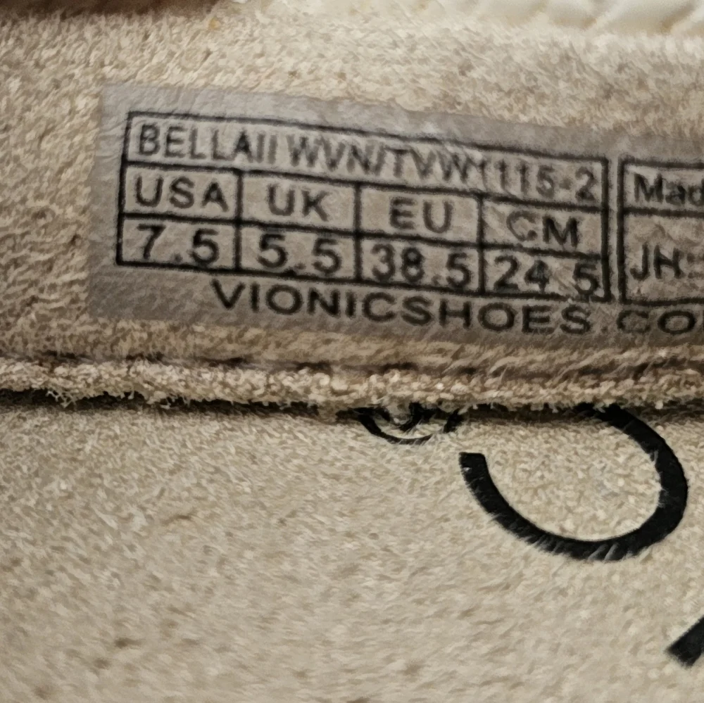 Vionic Bellall Slip on Sandal  Cream Color Bow Accent 7,5